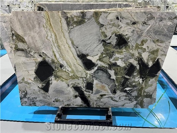 Cocolimo Marble White Beauty Green Jade Polished Slab