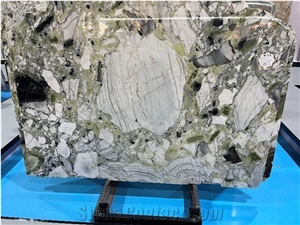 Cocolimo Marble White Beauty Green Jade Polished Slab