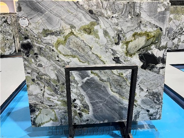 Cocolimo Marble White Beauty Green Jade Polished Slab