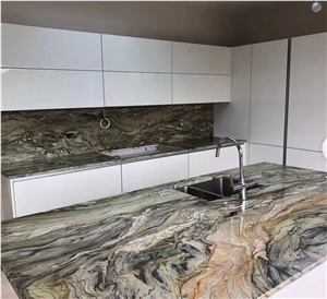 Explosion Blue Quartzite Restaurant Round Tabletops