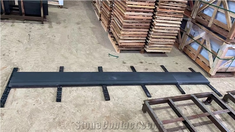 Hainan Black Basalt Treads With 59X6mm Rebate For Insert Nonslip