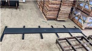 Hainan Black Basalt Treads With 59X6mm Rebate For Insert Nonslip