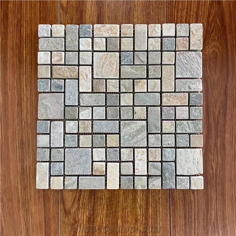 Natural Stone Mosaic Tiles Wall Mosaic Tumbled Mosaic