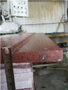 Red Porphyry Stair Treads With Groove 59X6mm For Aluminum Strips