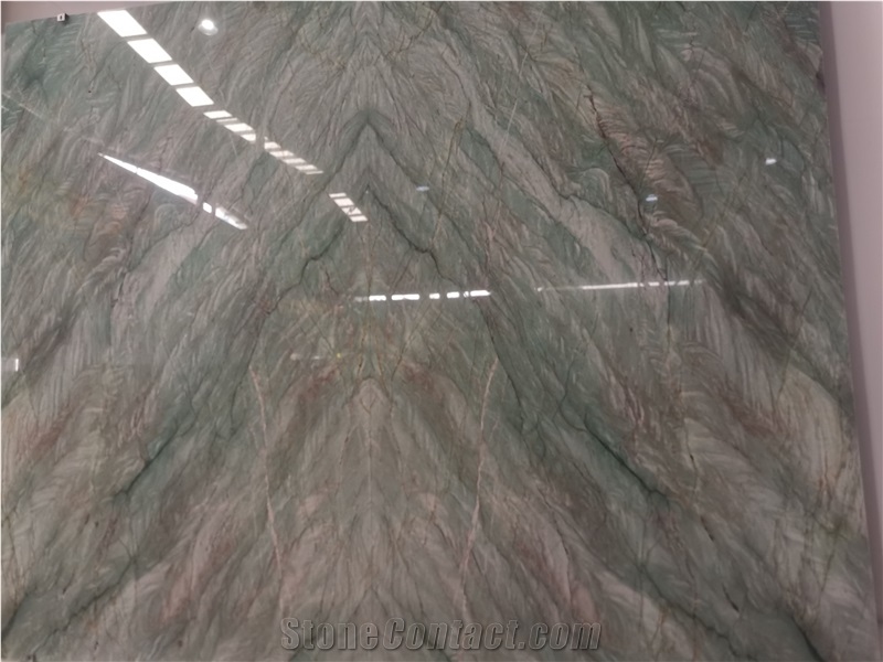 Royal Green Quartzite Slab Match Wall Panels