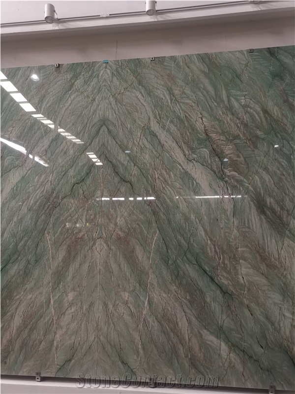 Royal Green Quartzite Slab Match Wall Panels