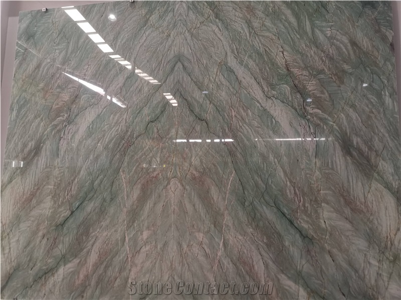 Royal Green Quartzite Slab Match Wall Panels