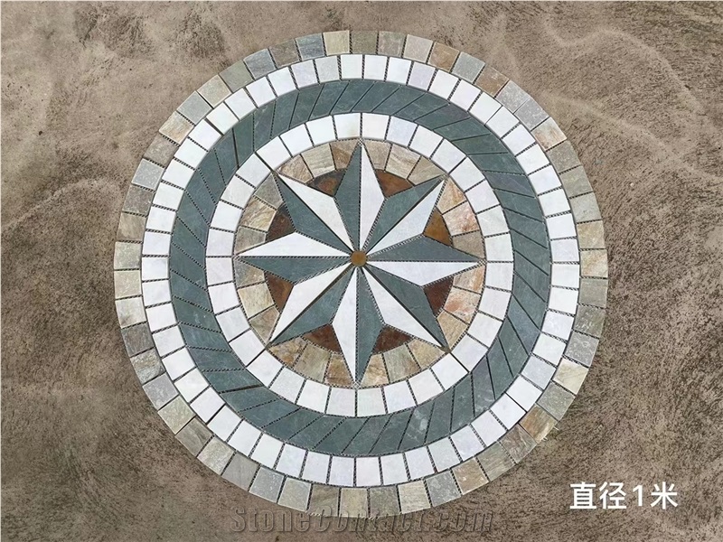 Slate Waterjet Medallions For Garden Round Medallions