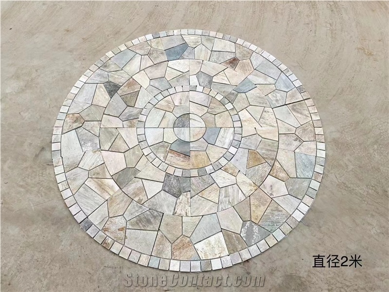 Slate Waterjet Medallions For Garden Round Medallions