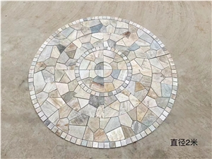 Slate Waterjet Medallions For Garden Round Medallions