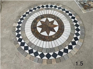Slate Waterjet Medallions For Garden Round Medallions