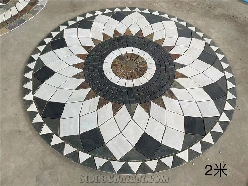 Slate Waterjet Medallions For Garden Round Medallions