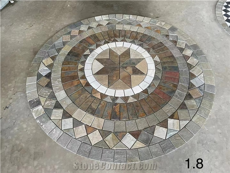 Slate Waterjet Medallions For Garden Round Medallions