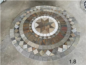 Slate Waterjet Medallions For Garden Round Medallions