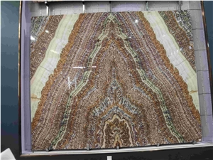 Yellow - Red Dragon Onyx Slabs Wall Panels