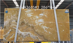 Yellow - Red Dragon Onyx Slabs Wall Panels