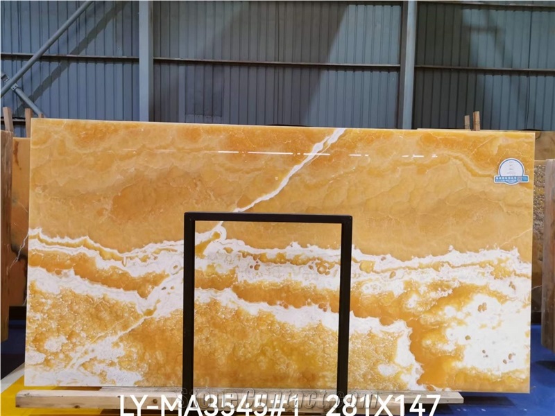 Yellow - Red Dragon Onyx Slabs Wall Panels