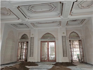 Yugoslavia White Marble Mosque Interior Carvings Door Surround