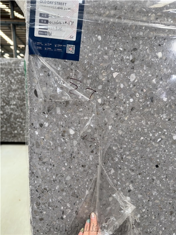 Grey Artificial Stone Inorganic Terrazzo Slabs