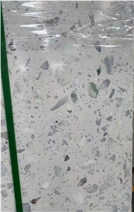 White Artificial Stone  Inorganic Terrazzo Slabs And Tiles