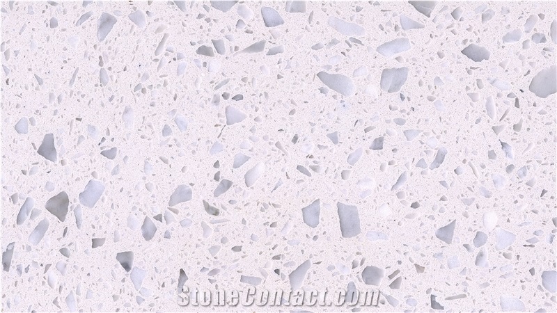 White Artificial Stone Precast Inorganic Terrazzo  Tiles