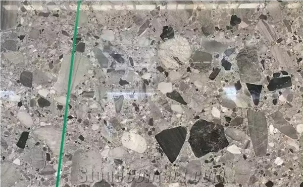 Natural Grey Conglomerate Slabs