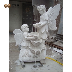 Outdoor Small Custom Garden Waterfall Fountain With Statute