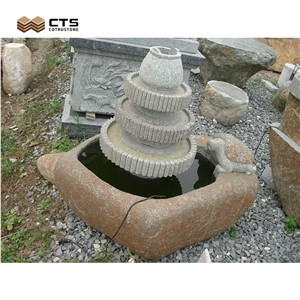 Outdoor Small Custom Garden Waterfall Fountain With Statute