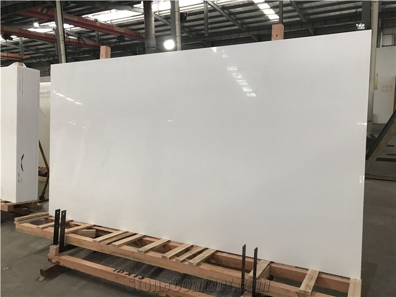 Pure White Nano Crystallized Glass Stone Slabs & Tile