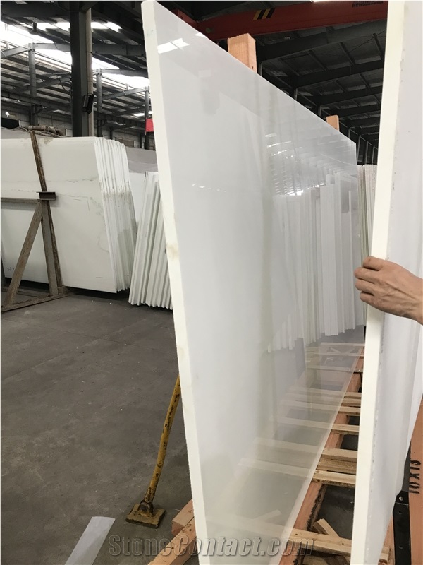 Pure White Nano Crystallized Glass Stone Slabs & Tile