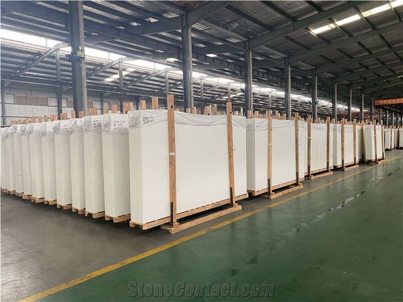 Pure White Nano Crystallized Glass Stone Slabs & Tile
