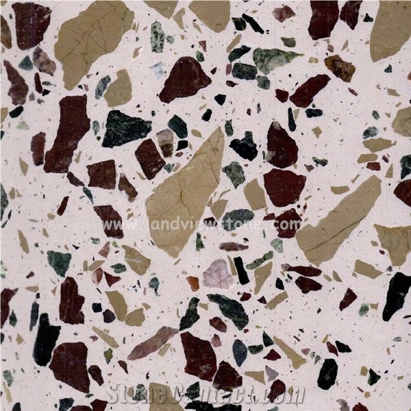 Terrazzo Tile Beige Cream Artificial Stone Wall Tiles