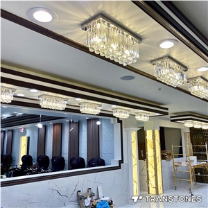 Flexible Wall Panel Yellow Onyx Translucent Alabaster Column
