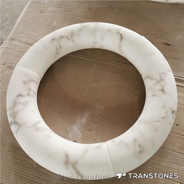 Translucent Ceiling Lamp White Faux Onyx Alabaster Ring