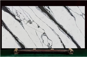 White Quartz With Black Vein Slab