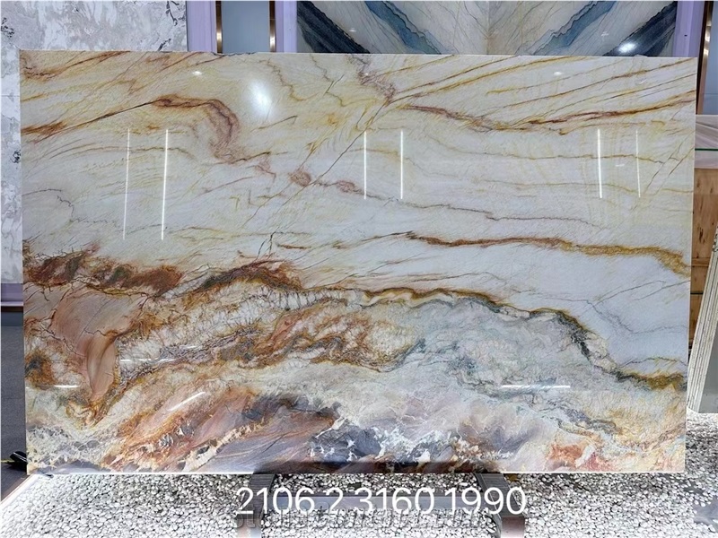 Fusion Gold Quartzite Slab 300*169*1.8 Cm