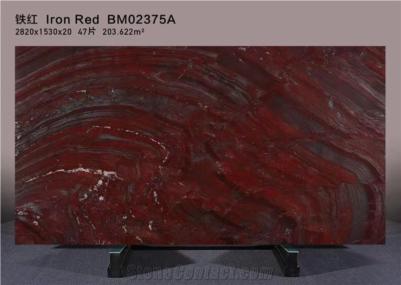 Iron Red Granite Exta Slab Tile In China Stone Market