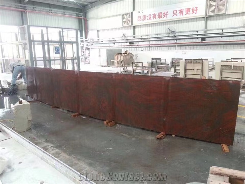 Iron Red Granite Exta Slab Tile In China Stone Market