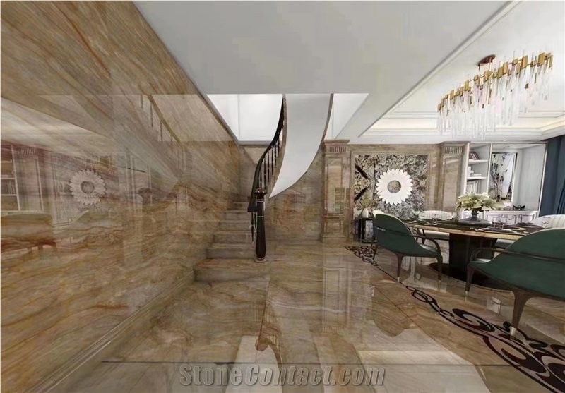 Nacarado Quartzite With Brown Waves Stone Slabs