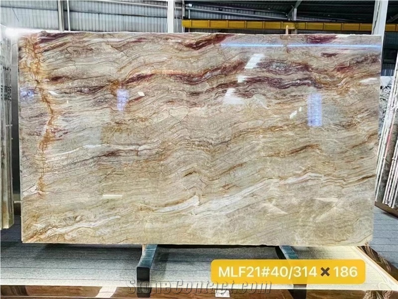 Nacarado Quartzite With Brown Waves Stone Slabs