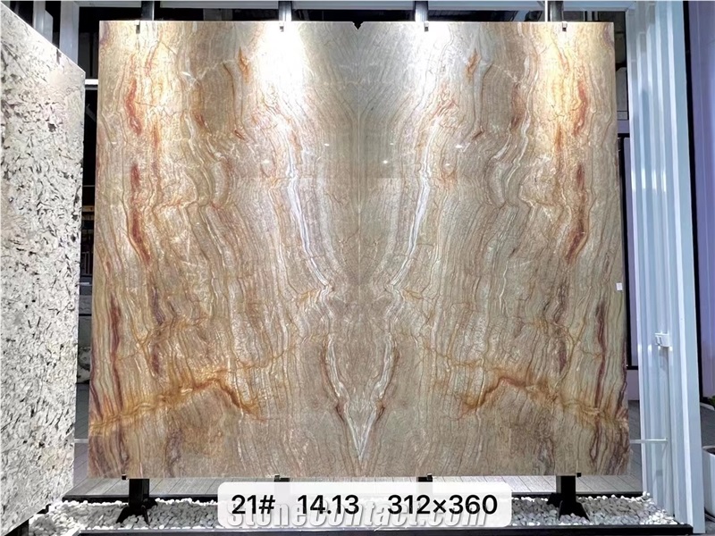 Nacarado Quartzite With Brown Waves Stone Slabs