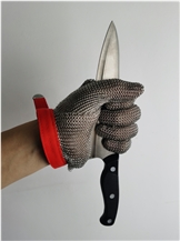 S304 Steel 5 Fingers Ring Mesh Chainmail Gloves