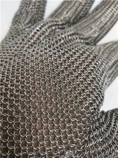 Stainless Steel 5 Fingers Chainmail Ring Mesh Gloves