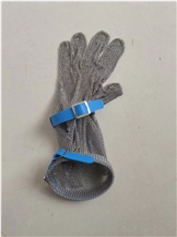 Stainless Steel Material Ring Mesh Long Sleeves Gloves