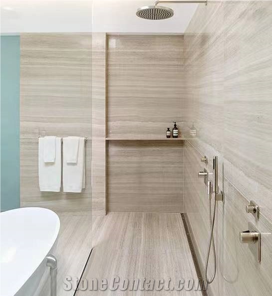 Chinese Ash Grey Wooden Vein Polished Slab Tiles