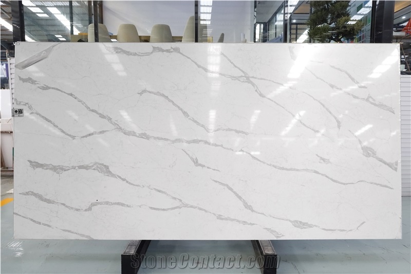Popular White Calacatta Quartz Slab