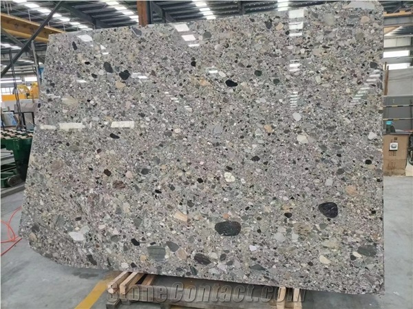 Italy Grey Conglomerate Slabs
