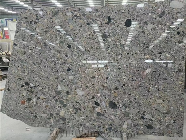 Italy Grey Conglomerate Slabs