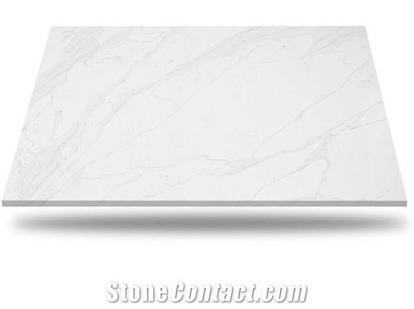 Calacatta Santa Quartz Slabs Artificial Stone Flooring
