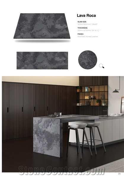 F208  Lava-Roca Quartz Slabs Stone Artificial Calacatta